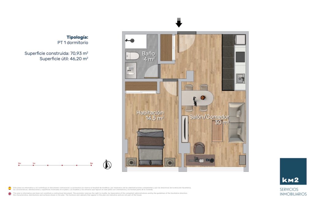 TIPOLOGIA 2 VIVIENDA DE 1 DORMITORIO 1 BAÑO